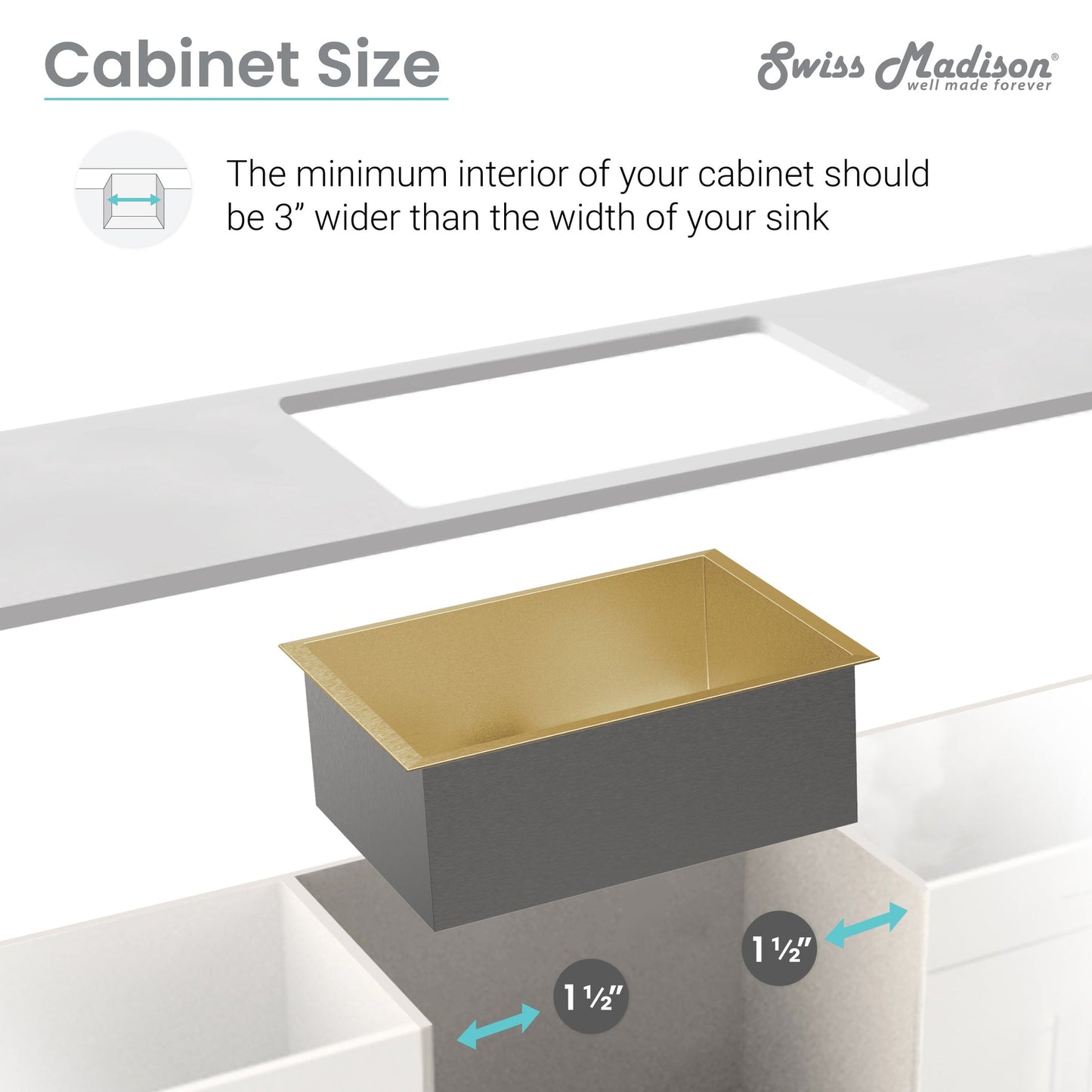 Rivage 30 x 18 Stainless Steel, Single Basin, Undermount Kitchen Sink, Multi Colors