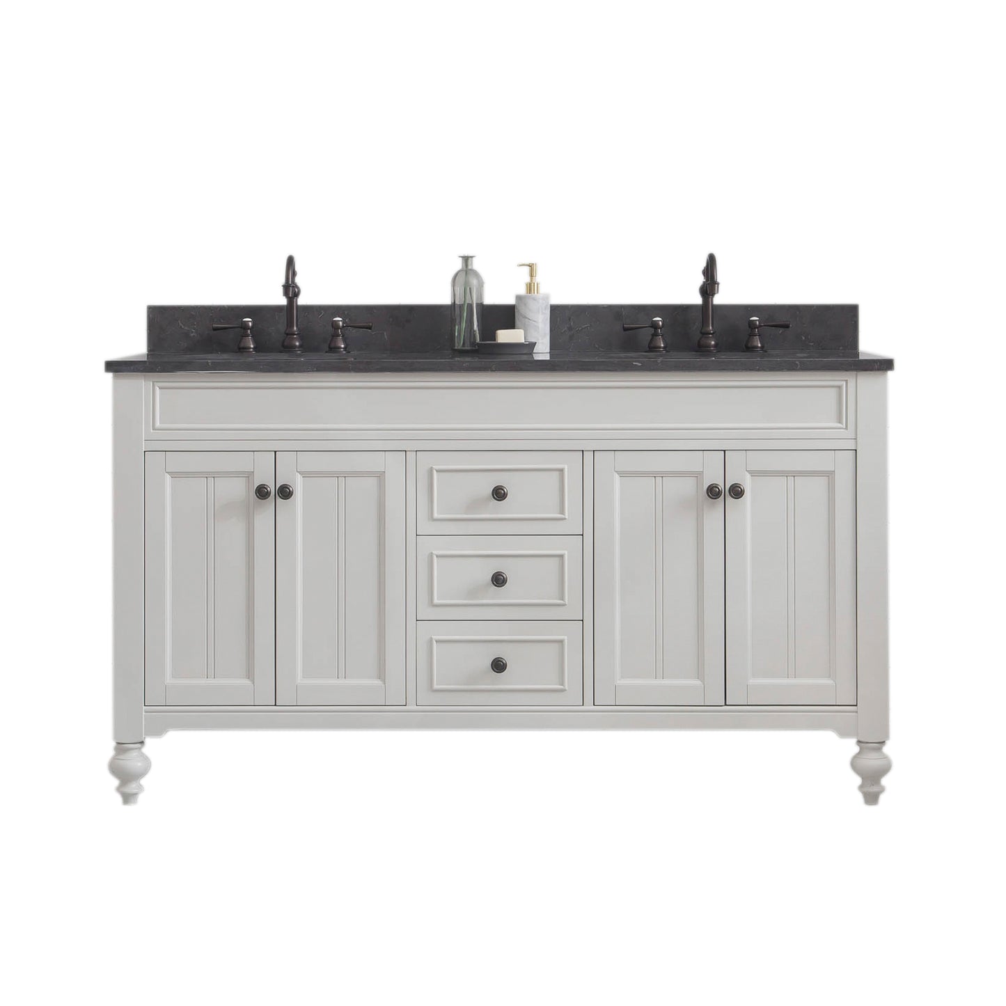 Potenza 60" Bathroom Vanity in Earl Grey with Blue Limestone Top set