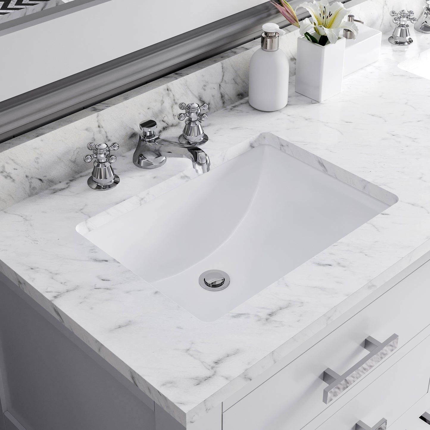 60 Inch Double Sink Bathroom Vanity set. The Madalyn Collection