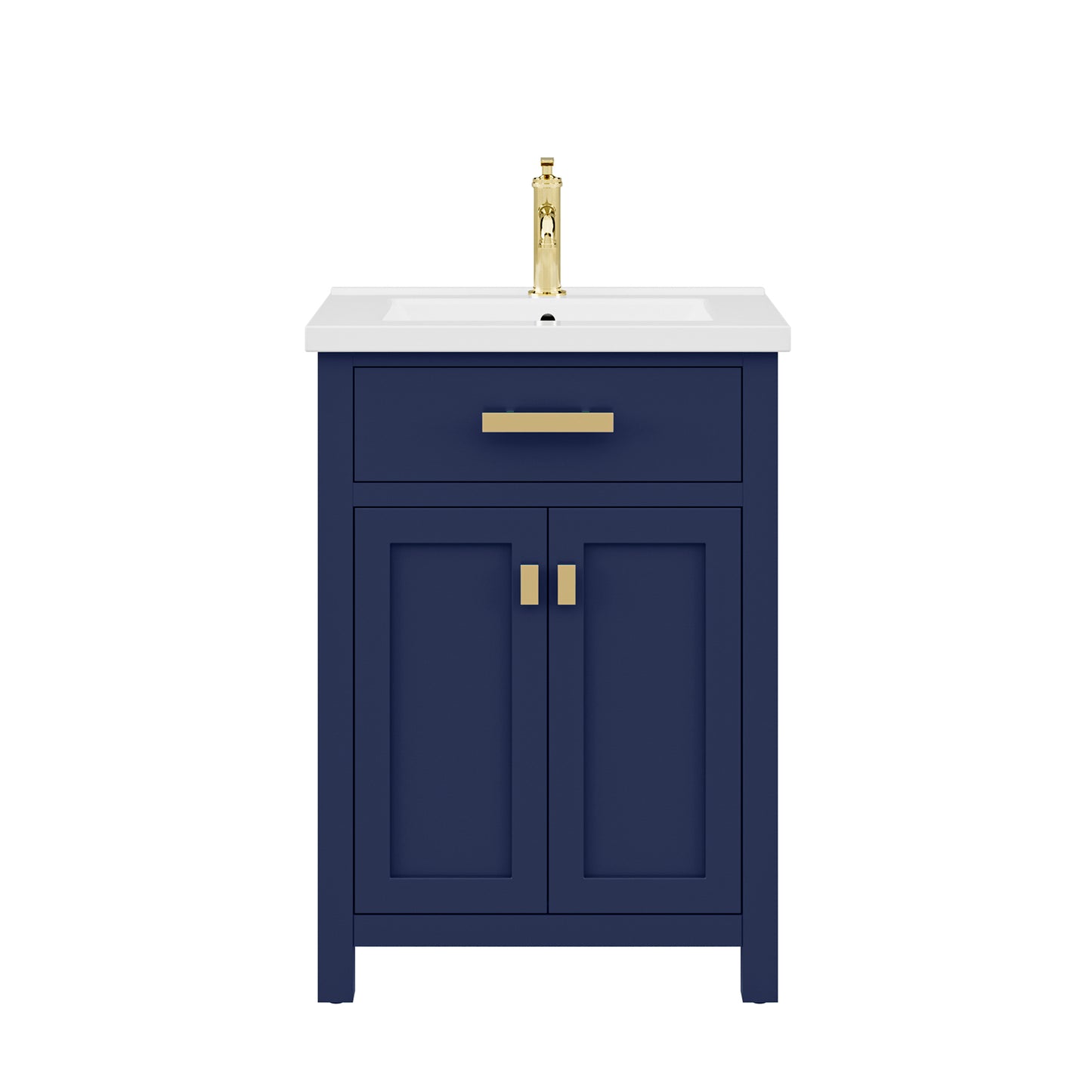 24 Inch Multi Color MDF Single Bowl Ceramics Top Vanity With Double Door From The MYRA Collection