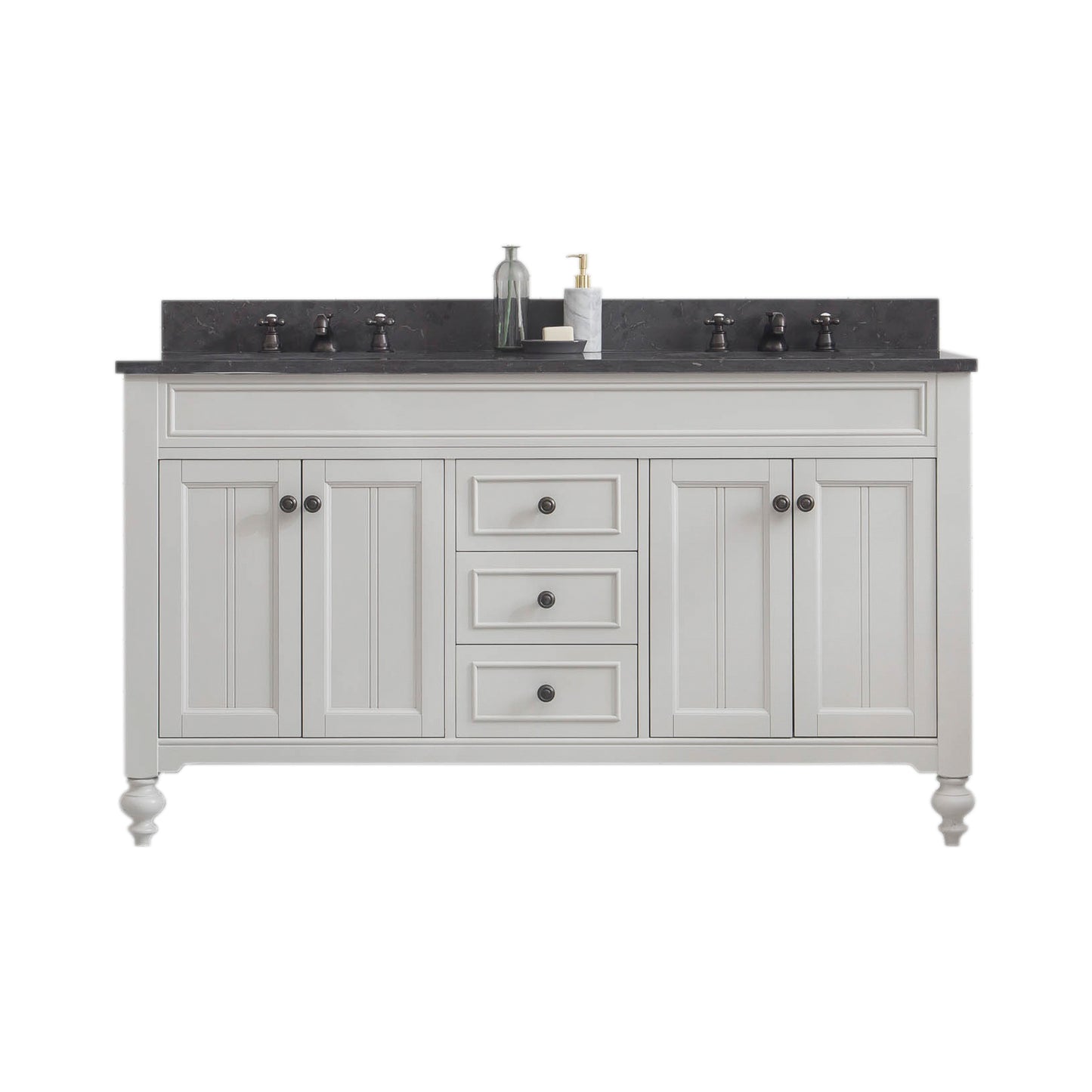 Potenza 60" Bathroom Vanity in Earl Grey with Blue Limestone Top set