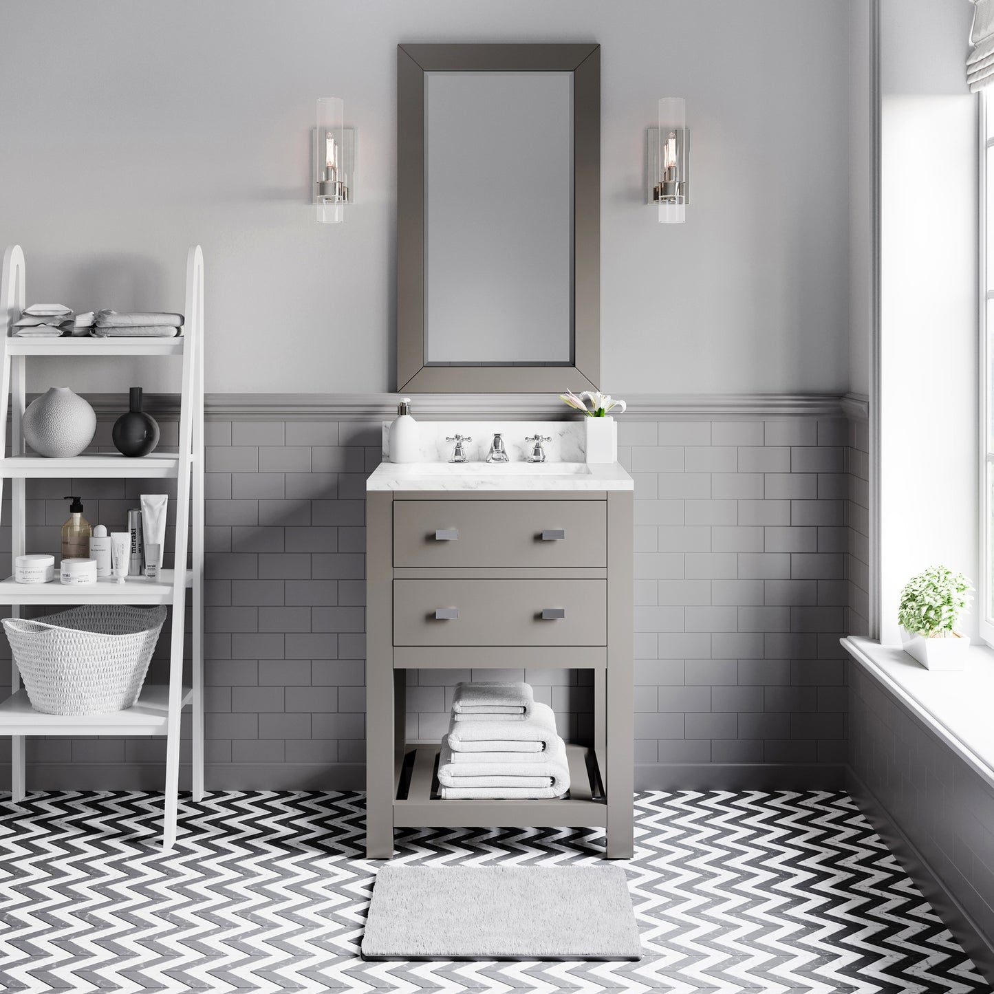 24 Inch Single Sink Bathroom Vanity set. The Madalyn Collection