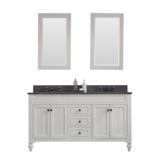 Potenza 60" Bathroom Vanity in Earl Grey with Blue Limestone Top set