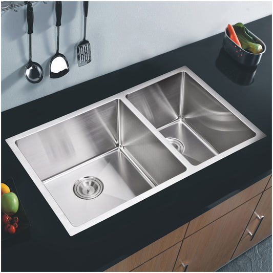 Double Bowl Stainless Steel Hand Made Undermount Kitchen Sink