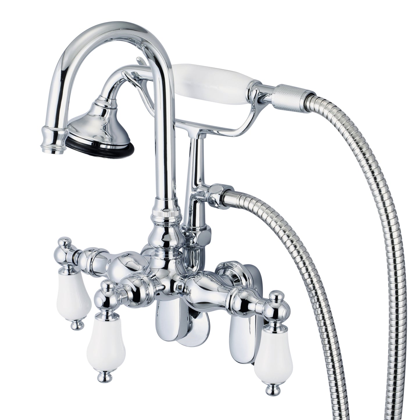 Vintage Classic Adjustable Tub Faucet Multi Finish With Lever and Cross Handles