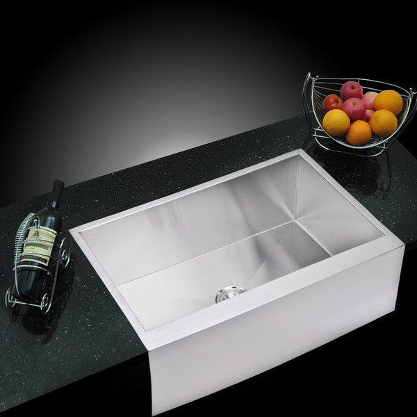 33 Inch X 21 Single Bowl Kitchen Sink With Drain, Strainer, And Bottom Grid