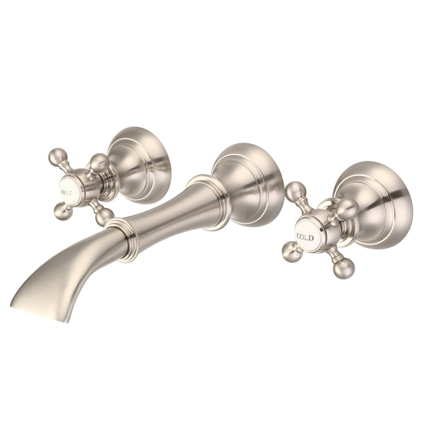 Water Creation Waterfall Style Wall-mounted Lavatory Faucet in Brushed Nickel Finish