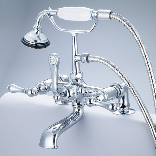 Vintage Classic Tub Faucet in Multi Finish With Lever and Cross Handles