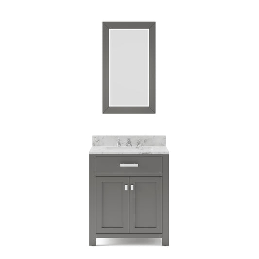 30 Inch Single Sink Bathroom Vanity With Mirror And Faucet From The Madison Collection