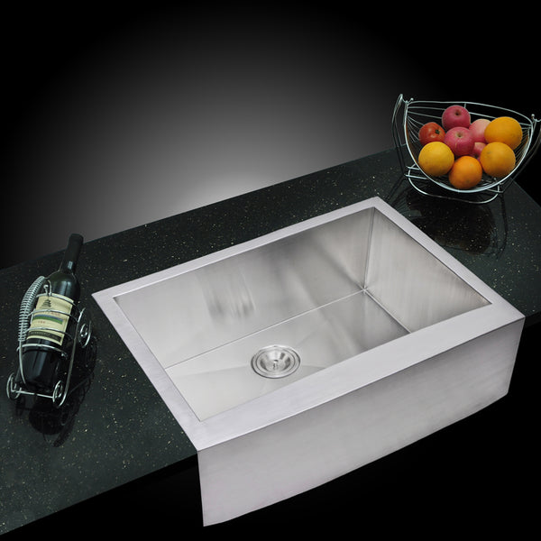 30 Inch X 22 Single Bowl Kitchen Sink With Drain, Strainer, And Bottom Grid