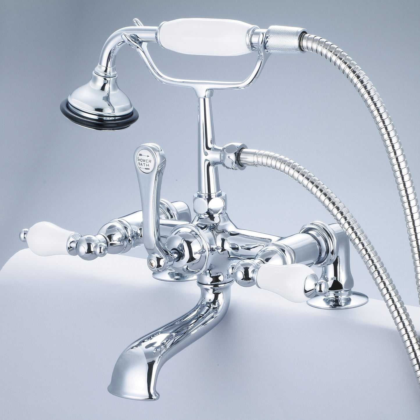 Vintage Classic Tub Faucet in Multi Finish With Lever and Cross Handles